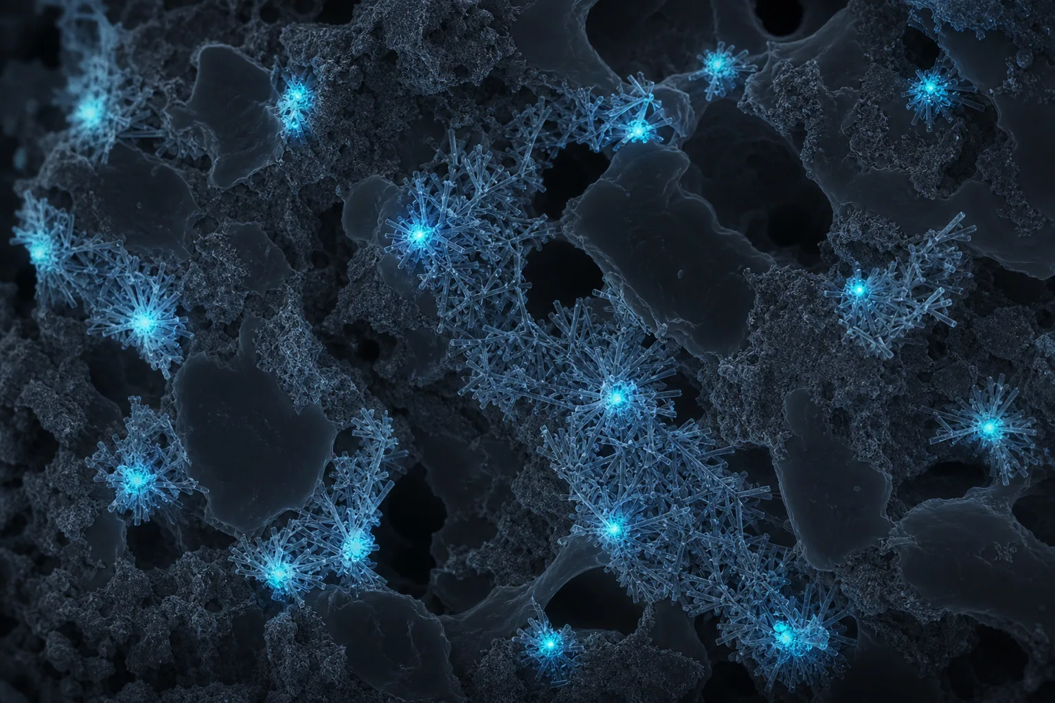 Trident mechanism showing nucleation sites and improved pore structure